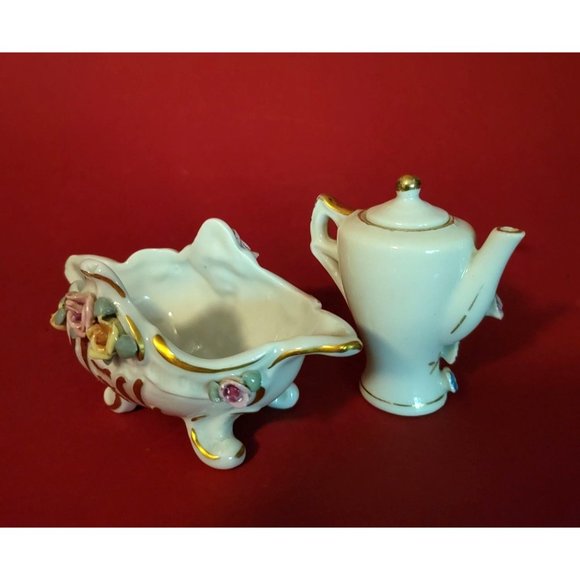 Small Decorative Trinket Box and Tea Pot Set - Picture 2 of 12